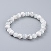 Natural Howlite Stretch Bracelets BJEW-JB04506-01-1