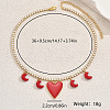 Elegant Brass Pave Clear Cubic Zirconia Tennis Chain Heart Moon Pendant Bib Necklaces for Women GA9034-5