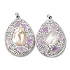 Baroque Natural Freshwater Shell Polymer Clay Rhinestone Big Pendants BSHE-P033-15B-2