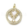 Brass Micro Pave Clear Cubic Zirconia Pendants KK-V010-11G-1
