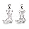Brass Micro Pave Cubic Zirconia Pendants KK-N254-239P-1