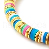 Handmade Polymer Clay Heishi Beads Stretch Bracelet BJEW-JB07310-4