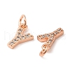 Brass Micro Pave Grade AAA Cubic Zirconia Charms ZIRC-P067-11RG-Y-NR-3