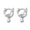 Brass Micro Pave Cubic Zirconia with Resin Pendants KK-Z103-02P-1