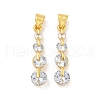 Flat Round Rack Plating Brass Micro Pave Cubic Zirconia Pendants KK-G513-07G-1
