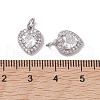 Valentine's Day Brass Micro Pave Clear Cubic Zirconia Charms KK-K360-23P-3