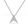 TINYSAND Arrow Design 925 Sterling Silver Silver Cubic Zirconia Pendant Necklaces TS-N325-S-1