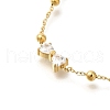 304 Stainless Steel with Cubic Zirconia Link Bracelets STAS-Z103-02G-03-2
