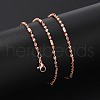 Brass Singapore Chains Necklaces for Women NJEW-D302-38RG-2