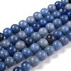 Round Dyed & Heated Natural Blue Aventurine Beads Strands G-R254-10mm-3