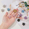 FIBLOOM 5 Pairs 5 Colors 3D Flower Cubic Zirconia Stud Earrings EJEW-FI0001-76-3