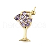 Brass Micro Pave Cubic Zirconia Pendants KK-S523-22G-2