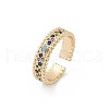 Brass Micro Pave Cubic Zirconia Cuff Rings for Women RJEW-S400-06G-4