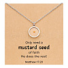 Flat Round 216 Stainless Steel Mustard Seed Pendant Necklaces for Women WG511AE-10-1
