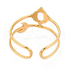 Moon 304 Stainless Steel Cuff Ring Components STAS-T066-42G-3