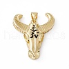 Brass Black Enamel Pendants KK-I692-07G-1
