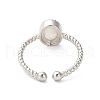 Natural Gemstone Open Cuff Ring RJEW-M166-04P-1-4