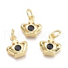 Brass Micro Pave Cubic Zirconia Pendants KK-P187-11-G-2