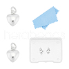 Unicraftale 2Pcs 925 Sterling Silver Puffed Heart Charms with Jump Rings STER-UN0001-61S-7