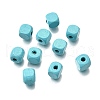 Spray Painted Wooden Beads WOOD-P021-01B-26-1