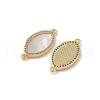 Brass Micro Pave Clear Cubic Zirconia and Natural Shell Horse Eye Connector Charms KK-Z115-08G-2