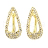 Brass Micro Pave Clear Cubic Zirconia Cuff Earrings for Women EJEW-I305-46G-1
