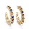 Brass Micro Pave Cubic Zirconia Cuff Earrings X-ZIRC-H109-06G-6