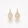 Brass Micro Pave Cubic Zirconia Charms X-KK-S350-298-1