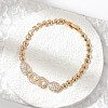 Brass Micro Pave Cubic Zirconia Link Chain Bracelets KK-R217-45G-1