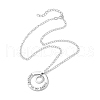 201 Stainless Steel and Alloy Round with Word Forest In My Heart Pendants Necklace NJEW-JN04697-01-1