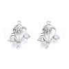 Brass Micro Pave Clear Cubic Zirconia Pendants KK-G432-12P-2