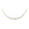 Round White Shell Pearl Graduated Beaded Necklaces for Women NJEW-JN05305-2