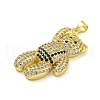 Brass Micro Pave Clear Cubic Zirconia Pendants KK-R159-13G-02-2