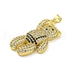 Brass Micro Pave Clear Cubic Zirconia Pendants KK-R159-13G-02-2