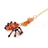 Halloween Theme Spider & Skull Dyed Synthetic Turquoise & Glass Seed Beads Pendant Decorations HJEW-MZ00282-04-5