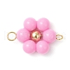 Acrylic Round Beaded Flower Connector Charms PALLOY-JF03846-01-2