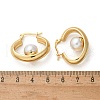 304 Stainless Steel & ABS Plastic Imitation Pearl Huggie Hoop Earrings EJEW-S253-24G-5