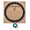 Birthstone Natural Black Obsidian Round Bead Stretch Bracelets QA9771-10-1