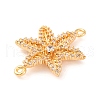 Brass Pave Clear Cubic Zirconia Connector Charms KK-S389-35G-2
