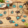 10Pcs 5 Styles Synthetic Turquoise Dyed Pendants FIND-TA0003-28-7