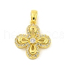 Brass Micro Pave Clear Cubic Zirconia Pendants KK-P263-06B-G-1