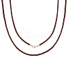 Beebeecraft 2Pcs Braided Round Leather Cord Necklace Making NJEW-BBC0001-19A-02-1