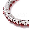 Cubic Zirconia Beaded Slider Bracelet BJEW-E015-04M-4