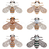 SUNNYCLUE 6Pcs 6 Styles Alloy Rhinestone Cabochons FIND-SC0009-45-1
