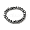 Non-magnetic Hematite Beaded Ball Stretch Bracelets BJEW-M066-B-02-4