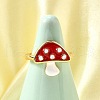 Brass Enamel Cuff Open Rings for Women RJEW-F184-10A-G-1
