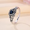 Brass Micro Pave Cubic Zirconia Finger Rings for Women FS-WGE7315-02-2