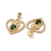 Brass Micro Pave Clear Cubic Zirconia Pendants ZIRC-F134-18G-02-3
