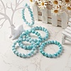 Natural Larimar Round Beaded Stretch Bracelet BJEW-A120-01E-2