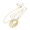 Triple Oval 304 Stainless Steel Pendant Necklaces NJEW-M096-31G-2